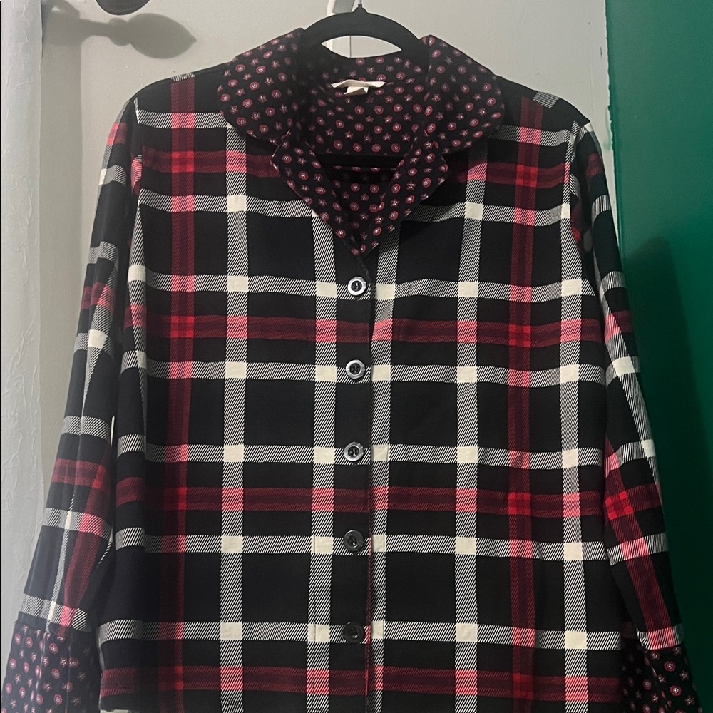 Vera Bradley Black and Red Plaid Women's Blazer